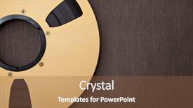  Presentation with audio professional - Colorful slides enhanced with master data - professional audio metal reel backdrop and a tawny brown colored foreground