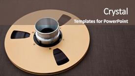  Presentation with professional data - Cool new presentation theme with master data - professional audio metal reel backdrop and a tawny brown colored foreground