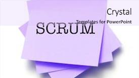  Presentation with scrum - Colorful slide deck enhanced with master data - scrum written on a note backdrop and a sky blue colored foreground