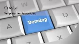  Presentation with develop - PPT theme having master data management - develop computer key background and a light gray colored foreground