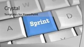  Presentation with key - Presentation theme consisting of master data management - sprint computer key background and a light gray colored foreground