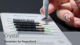  Presentation with hand tools - Cool new PPT theme with master-hand-takes-accessories backdrop and a light gray colored foreground