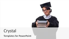  Presentation with university of texas at austin - Slides enhanced with master hat book - young handsome man graduating background and a  colored foreground