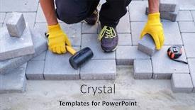  Presentation with paving - Amazing slide deck having stones in layers garden brick backdrop and a light gray colored foreground