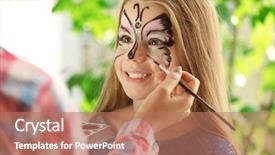  Presentation with aqua - Amazing PPT theme having master making aqua makeup backdrop and a coral colored foreground