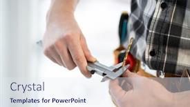  Presentation with drill - Slide set enhanced with master-measuring-drill-diameter-using background and a sky blue colored foreground