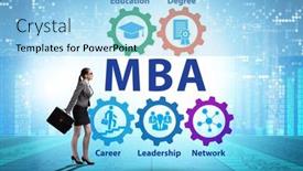  Presentation with administration - Presentation design enhanced with master-of-business-administration-mba background and a light blue colored foreground