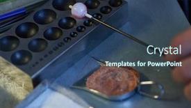  Presentation with metallic - Cool new presentation theme with master-of-lampworking-holding-stick backdrop and a ocean colored foreground