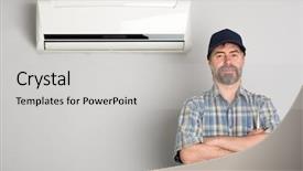  Presentation with air conditioning - Beautiful PPT layouts featuring master of repair air conditioners backdrop and a light gray colored foreground