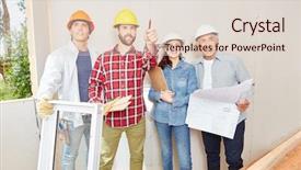  Presentation with spiritual building blocks - Cool new PPT theme with master plan - successful architects building woodhouse backdrop and a lemonade colored foreground