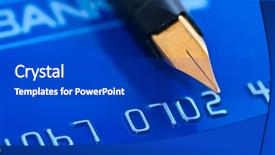  Presentation with credit card - Audience pleasing presentation theme consisting of mastercard - credit card and ink pen backdrop and a royal blue colored foreground