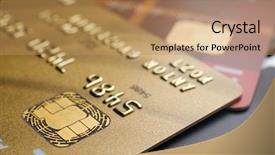  Presentation with chip - Presentation design consisting of mastercard - plastic payment cards with chip background and a coral colored foreground