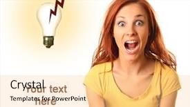  Presentation with idea - Cool new theme with mastermind - funny girl got an idea backdrop and a blonde colored foreground
