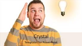  Presentation with idea - PPT theme having mastermind - funny guy got an idea background and a yellow colored foreground