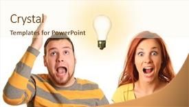  Presentation with funny - PPT layouts enhanced with mastermind - funny young couple on white background and a cream colored foreground