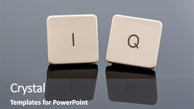  Presentation with intelligence - PPT theme with mastermind - letters iq as a symbol background and a gray colored foreground