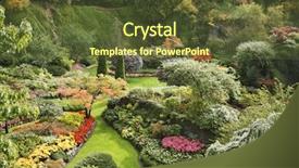  Presentation with landscape gardening - Amazing PPT theme having masterpiece of landscape gardening art - sunken-garden on island vancouver backdrop and a tawny brown colored foreground