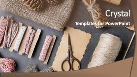  Presentation with art craft - Slides enhanced with mastery - art and craft materials set background and a tawny brown colored foreground