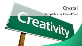  Presentation with highway road sign - Cool new presentation design with mastery - creativity road sign isolated backdrop and a white colored foreground