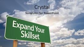  Presentation with road - Cool new slide set with mastery - expand your skillset green road backdrop and a seafoam green colored foreground