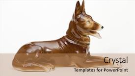  Presentation with ceramic - Beautiful PPT theme featuring mastery - german shepherds ceramic figurine dog backdrop and a coral colored foreground