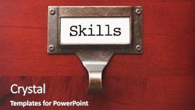  Presentation with skills - PPT layouts enhanced with mastery - lustrous wooden cabinet with skills background and a tawny brown colored foreground