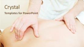  Presentation with medical procedure - Slide deck with mastery - manual medical relaxation procedure massage background and a  colored foreground