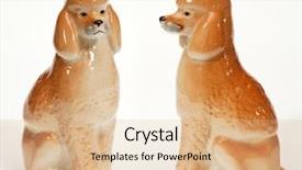  Presentation with poodle - PPT layouts having mastery - poodle dog ceramic figurine isolated background and a coral colored foreground