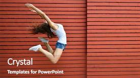  Presentation with teen girl tech - Beautiful PPT layouts featuring mastery - teen girl dancer jumping backdrop and a tawny brown colored foreground