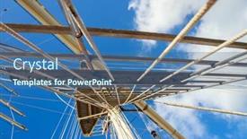  Presentation with sail - Amazing theme having masts-of-sail-vessel backdrop and a ocean colored foreground