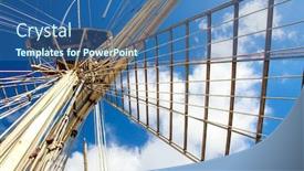  Presentation with sail - PPT layouts with masts-of-sail-vessel background and a ocean colored foreground
