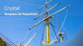  Presentation with blue sky - Colorful PPT layouts enhanced with masts-on-blue-sky backdrop and a teal colored foreground