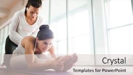  Presentation with exercises - Amazing slides having mat and helping one another backdrop and a lemonade colored foreground