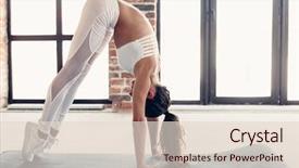  Presentation with exercise mat - Cool new PPT theme with mat at loft gym backdrop and a lemonade colored foreground