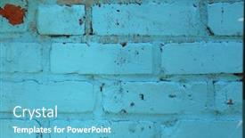  Presentation with wall paint - Colorful presentation theme enhanced with mat brick wall paint in blue turquoise backdrop and a teal colored foreground