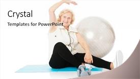  Presentation with full length portrait two men women brown sweater - Presentation design enhanced with mat isolated over white background background and a  colored foreground