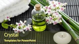  Presentation with bamboo yarn - Slide set featuring mat with grove towel candle background and a tawny brown colored foreground