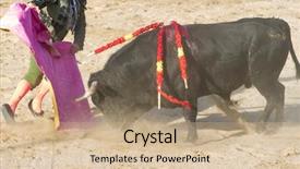  Presentation with spain - PPT layouts with matador and bull in bullfight background and a coral colored foreground