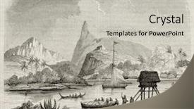  Presentation with paris - Theme enhanced with indigenous print - matavai bay old view tahiti background and a light gray colored foreground