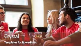  Presentation with soccer fans - Audience pleasing PPT layouts consisting of match at bar or pub backdrop and a  colored foreground