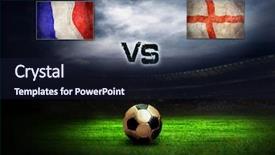  Presentation with friendly - Slides enhanced with match between france and england background and a wine colored foreground