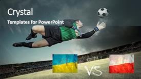  Presentation with football field - Amazing slides having match between two national team backdrop and a  colored foreground