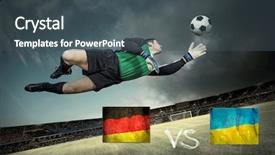  Presentation with teams - Presentation theme with match between two national team background and a  colored foreground
