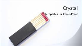  Presentation with meeting red white blue - Theme featuring match sticks in a box background and a  colored foreground