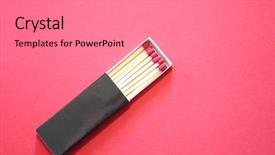  Presentation with pharmaceutical red - Cool new PPT theme with match sticks in a box backdrop and a  colored foreground