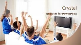  Presentation with victory sport - Slide deck with match success - friendship leisure sport people background and a cream colored foreground