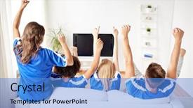  Presentation with victory sport - PPT layouts featuring match success - friendship leisure sport people background and a teal colored foreground