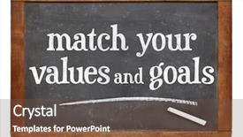  Presentation with setting goals - Slides consisting of match your values and goals background and a tawny brown colored foreground