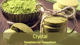  Presentation with matcha - Presentation theme with matcha green tea cookies background and a tawny brown colored foreground