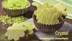  Presentation with matcha green tea - Presentation theme enhanced with matcha green tea cookies background and a tawny brown colored foreground